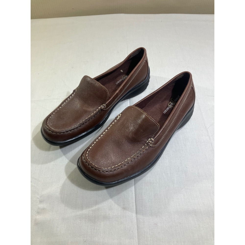 Jenny Buchanan Brown Leather Slip On‎ Loafers Womens Comfort Shoes Size 9